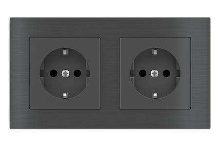 سوکت برق مربعی دوقلو مدل EK-PWS-DE