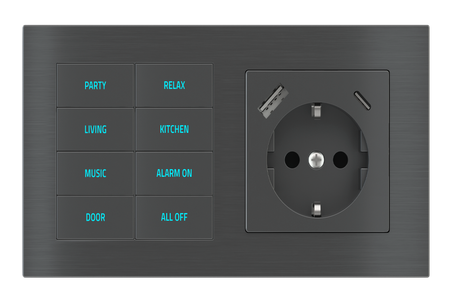 کیت دیواری 8 پل دارای سوکت برق و USB محصول 20venti   